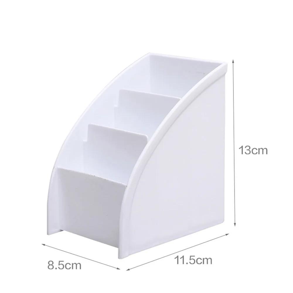 

Plastic Desktop Organizer Makeup Office Storage Containers System TV Remote Control Holder Tea Table Tidy 3 Grid Wholesale белый