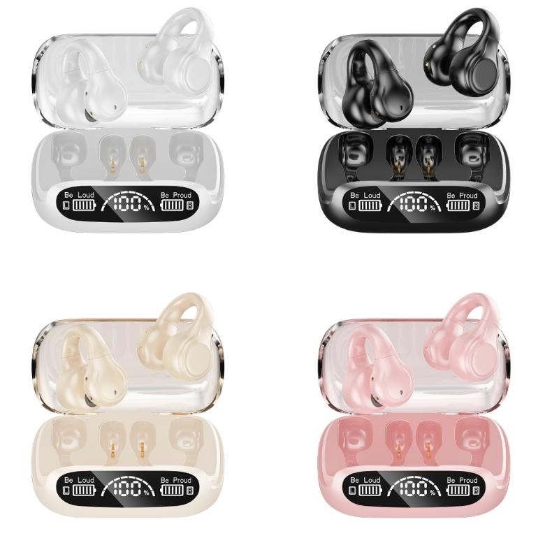 Touch Control Wireless Headsets Bone Conductions Headsets with LED Display and Long Lasts Battery for Outdoor Use