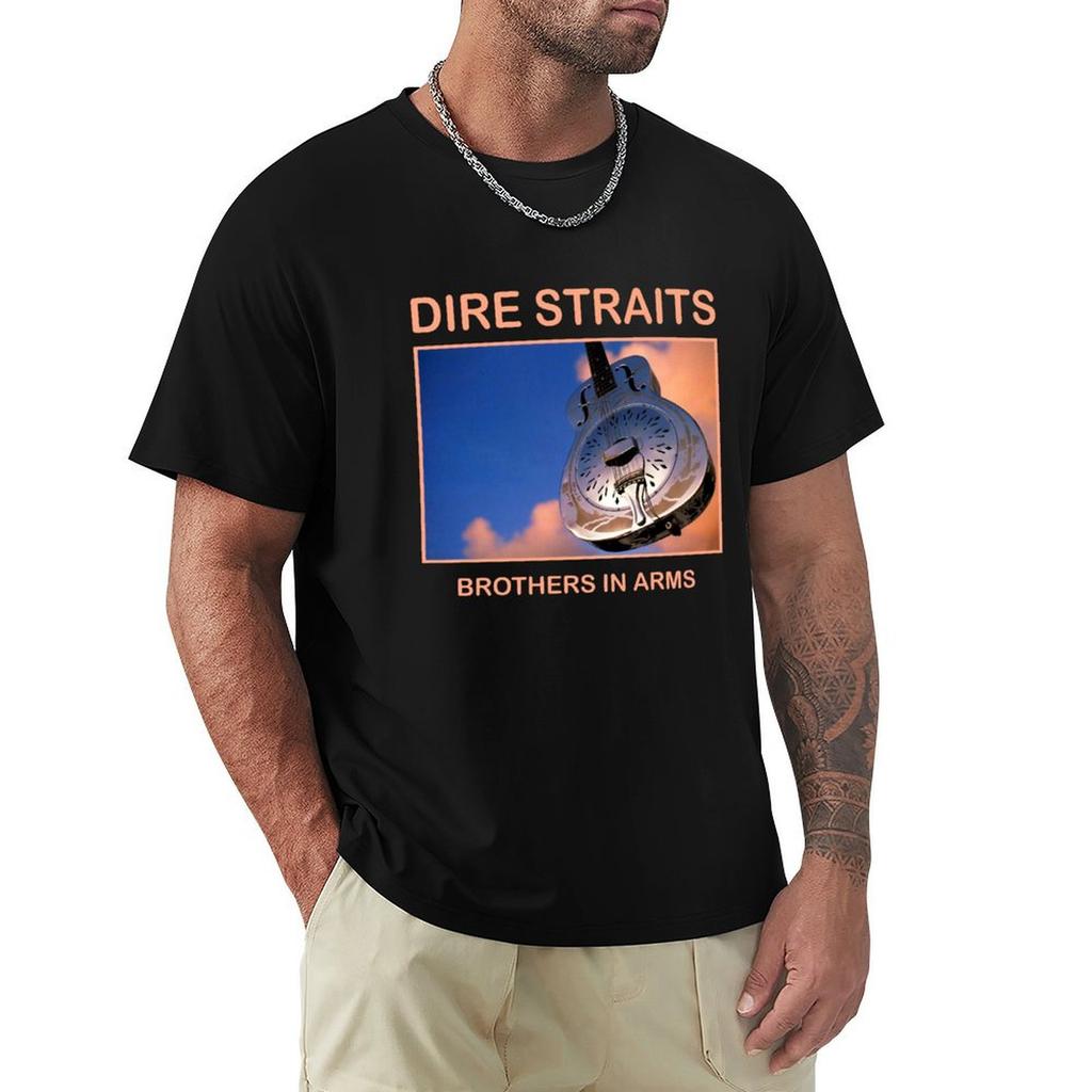 Dire Straits Brothers In Arms Gitarre T-Shirt Atmungsaktives Basic Baumwoll-T-Shirt