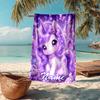 Custom Name Ultra-Soft Beach Towel with Unicorn Theme,Ideal for Pool - Camping, Diving - Perfect Travel Essential, Vibrant Beach Towel.