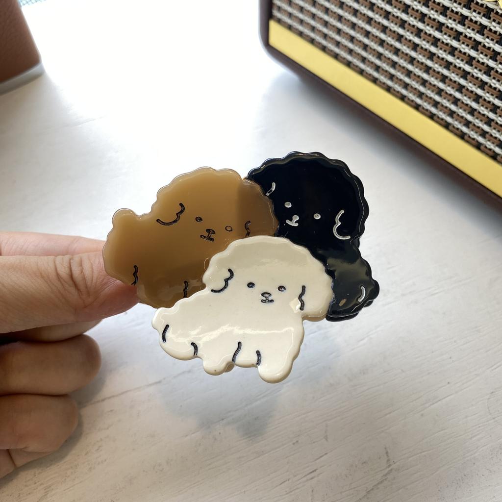 1pc New Three Little Dog Acetic Acid Grab Clip Cute Hairpin Cartoon Animal Hair Grab Large Back of Head Shark Clip