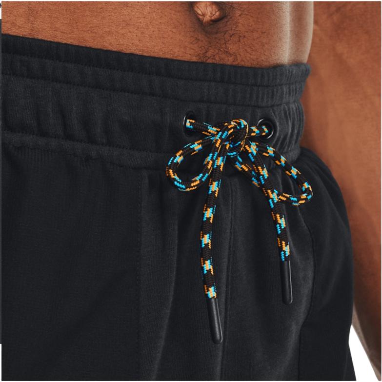 Under Armour Logo Print Drawstring Elastic Waist Straight Leg Shorts Men Shorts Black 1366408-001