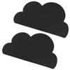 2pcs Children Cloud Shape Placemat Silicone Waterproof Heat Insulation Feeding Plate PlacematBlack