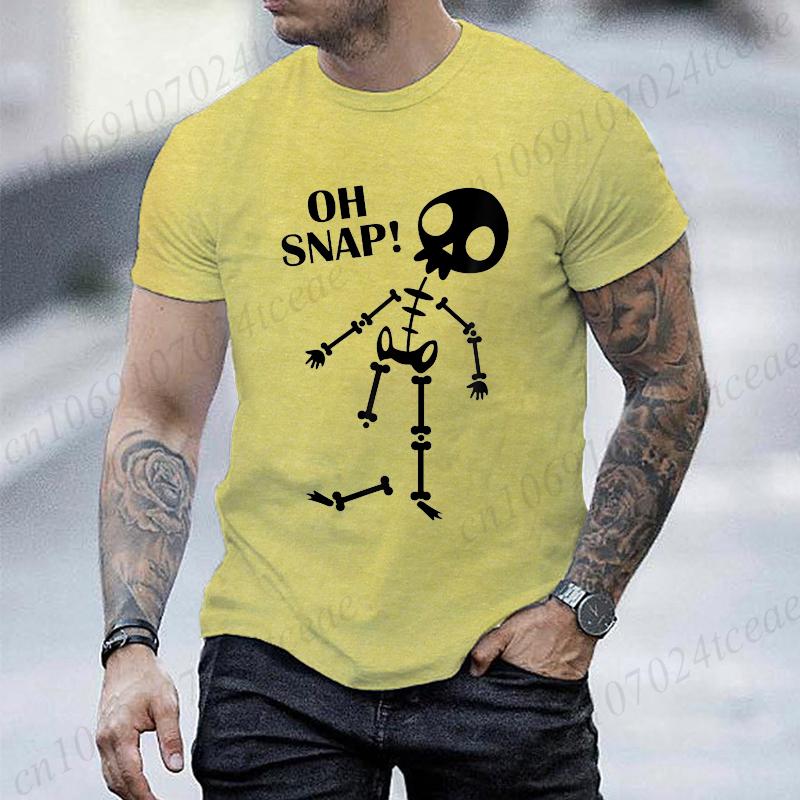 Oh Snap Broken Leg Injury Broken Bones Hospital Skeleton TShirt Men T Shirt Summer Tops Women Tshirts Oneck ShortSleeve Tees S