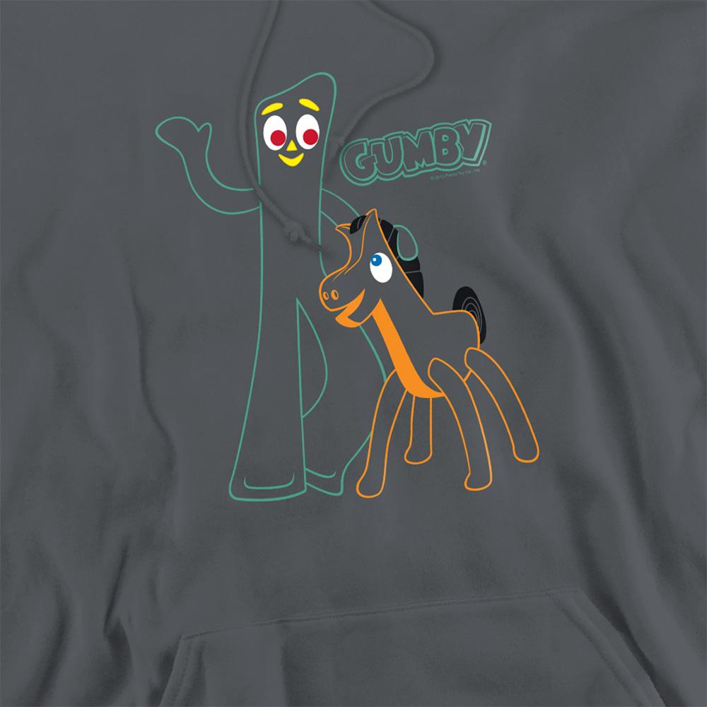 Gumby Unisex Adult Outline Heather Hoodie