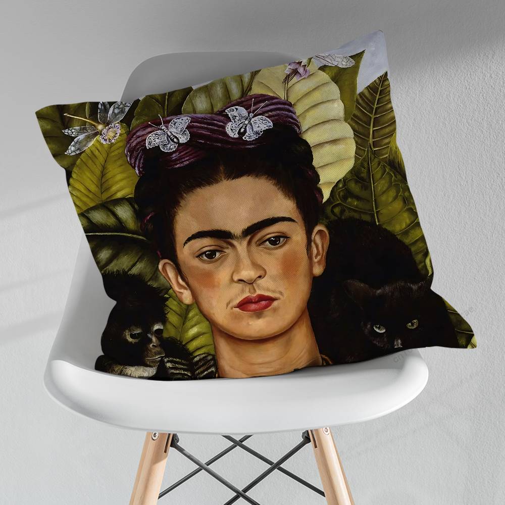 FFridas KKahlo Artiste Pillowcase for Sofa Room Office Decor Printing  Merchandise AllMatch Cushion Cover