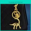 Dinosaur Bag Charm Keychain With Gold Plating For Cute Animal Bag Accessory