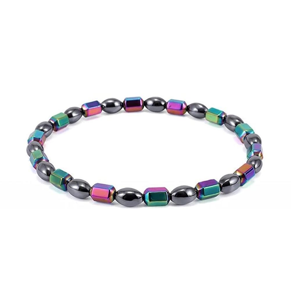 Magnetic Hematite Anklet for Men Women Anti Swelling Lymphatic Drainage Magnetic Obsidian Anklet Beach Lady Magnet