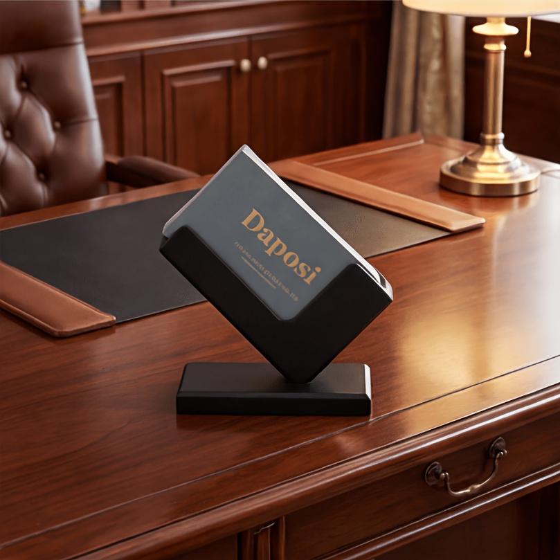 Creative Industrial Style Business Card Stand Desktop Organizer For Office Workbench Simple Decor Storage Holder For Daily Use