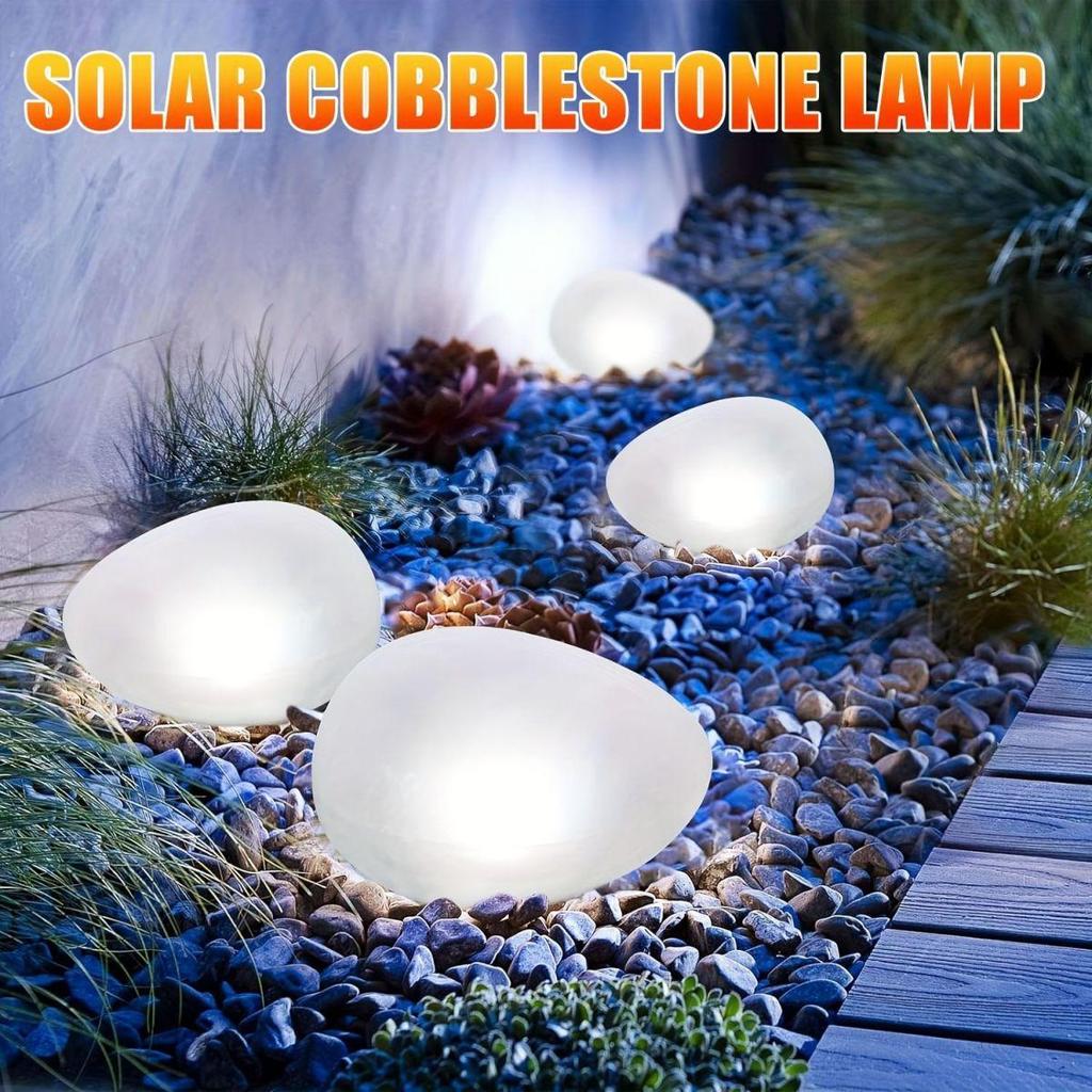 Solar Decorative Lawn and Landscape Pebble Lights for Villa and Park Atmosphere