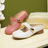 Inner heightening bag head half drag women wear summer Mary Jane bag head shoes pink casual soft-soled sandals