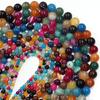 4 6 8 10 12mm Natural Agate Stone Beads Colorful Stripe Round Loose Beads For Jewelry Making DIY Bracelet Necklace Accessories