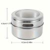 12pcs Magnetic Seasoning Jars with Base Seasoning Jar & Visible Window Stainless Steel Spice Containers Kitchen Accessories Set