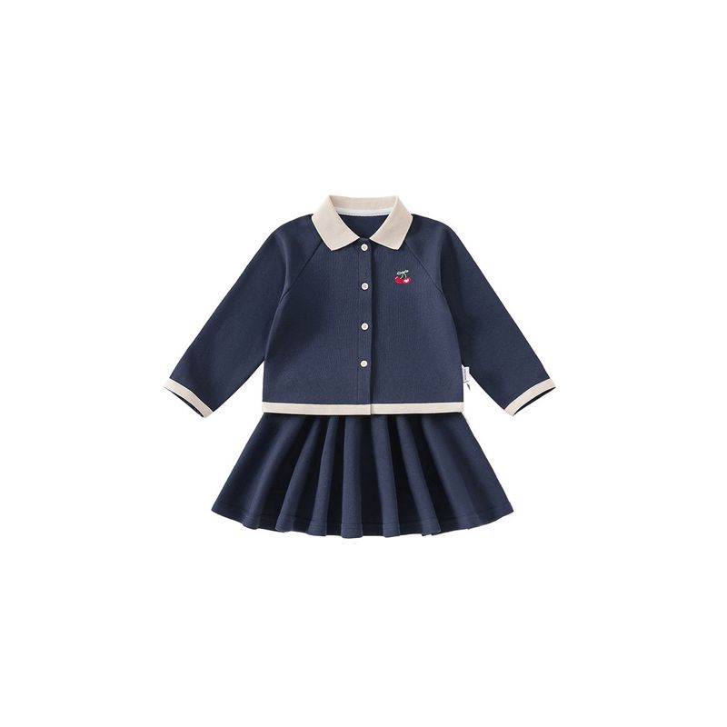 Insbobo Girls' Suit 2026 Spring New Style Baby Girl Suit Dress Girl Long-Sleeved Fashionable Kidsren's Cardigan