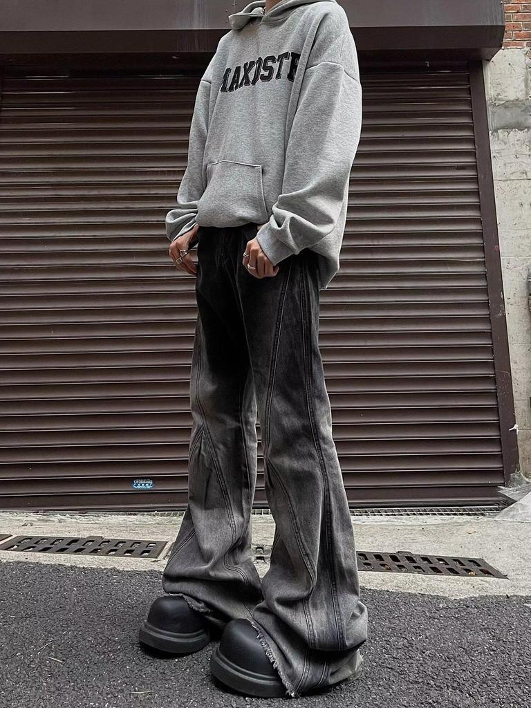 Pánské retro gradientní rozšířené džíny - Podzimní slim střih, široké nohavice