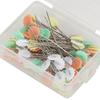 200pcs Multicolor Straight Pins Flower Head Craft Positioning Pins Quilting Pins  For Crafting