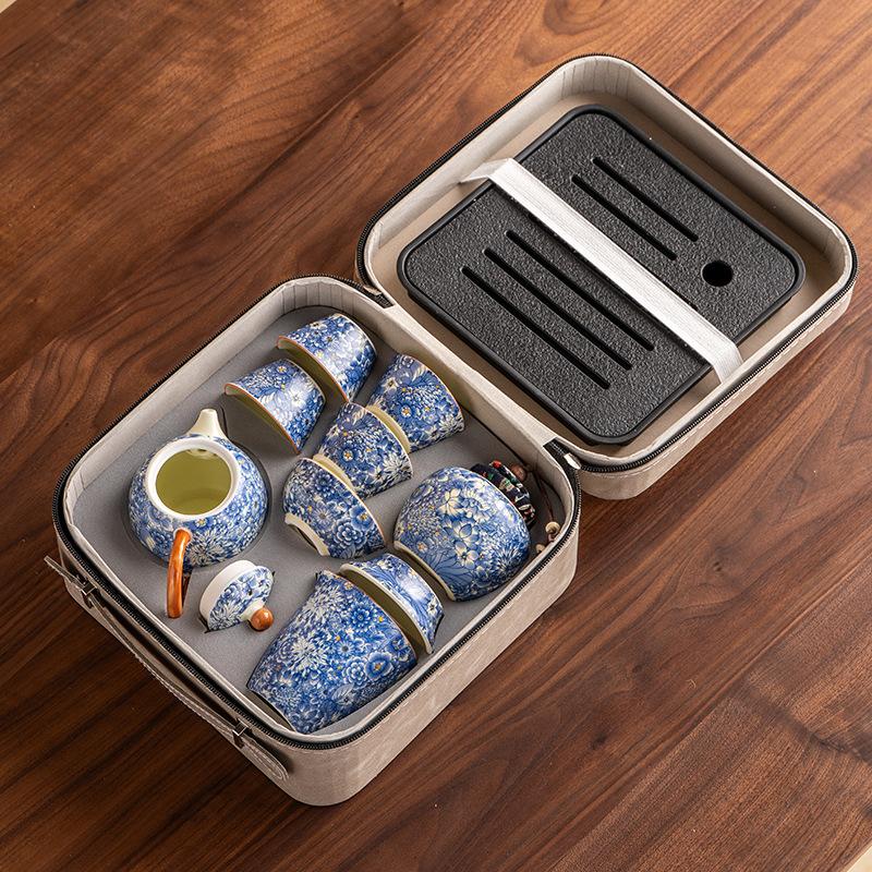Car Outdoor Ancient Rhyme Kung Fu Tea Set Hand Grab Pot Business Travel Set Company Event Gifts