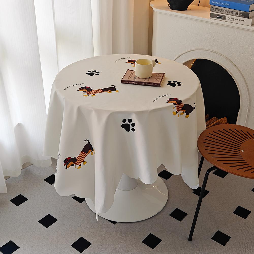 Special-Shaped Cream Tablecloth Small Fresh Waterproof Atmosphere Decorative Cloth Coffee Table Tablecloth Stall Tablecloth