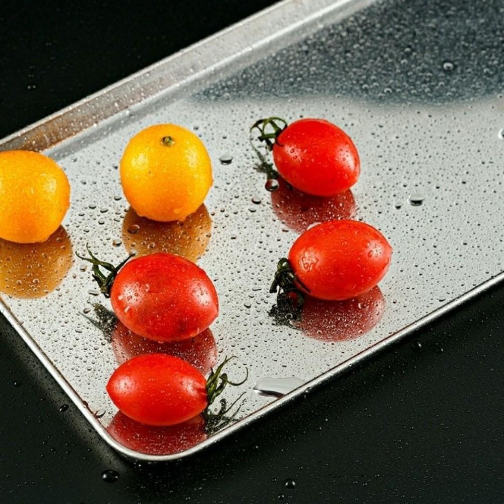 Rechteckige Edelstahlschale Rostbeständig Reispfanne Silber Backblech für Gebäck Catering