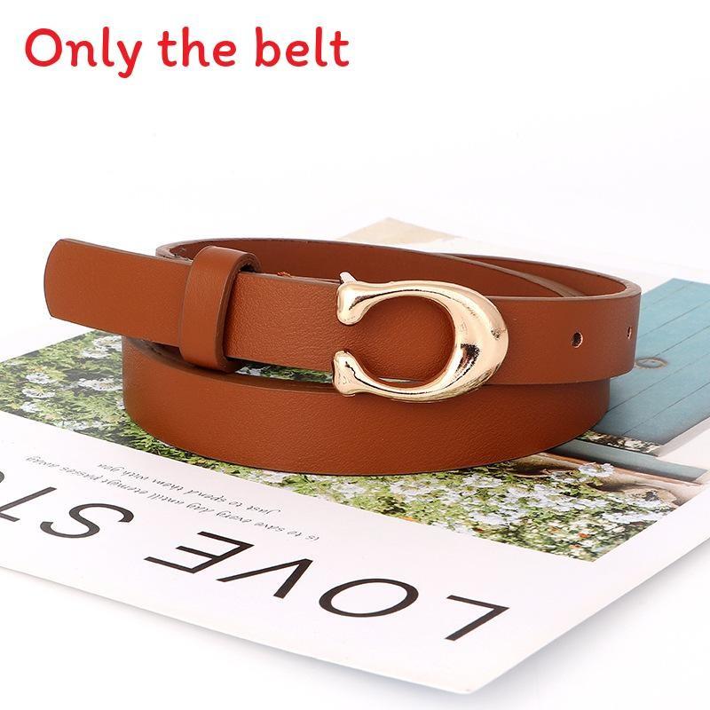 Pu Womens Leather Belt With C Alphabet Buckle Design For Office Casual Wear