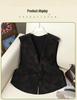 Vintage Chinese Style Short Vest with Jacquard Frog Buttons - Versatile Summer Shawl Outerwear
