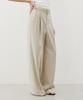 CITYBREEZE Strap Tuck Wide Slacks_Light Beige