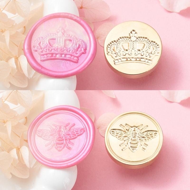 2Pcs Wedding Themed Seal Stamp Head, Embossed Sealing Stamp Head for Invitations Envelope Scrapbooking Embellishments