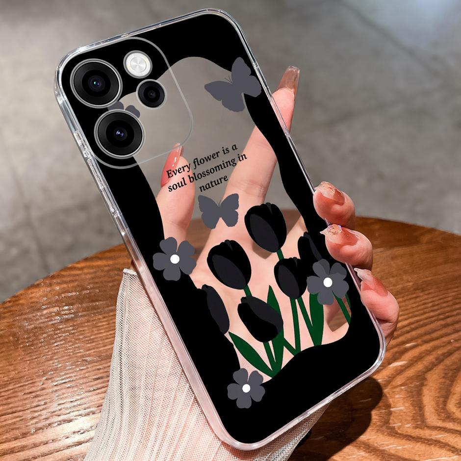 For OPPO Reno 15F 15 Pro Cases Brilliant Flower Kitten Fall Prevention Portable Clear Back Cover For reno15pro reno15f Funda