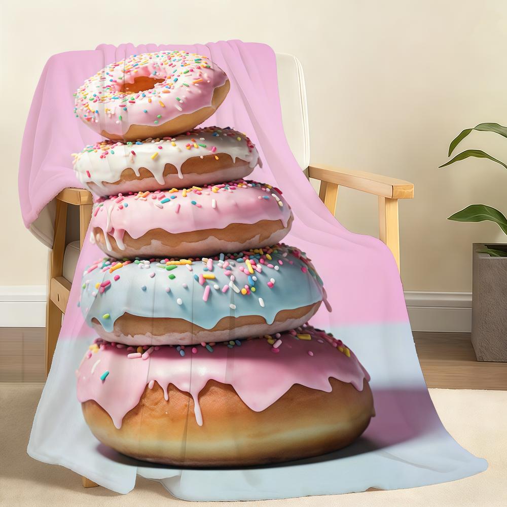 Pink Donut Blanket Soft Throw Blanket for Home Bedroom Bed Sofa Picnic Travel Office Rest Cover Blanket Gift