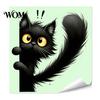 Cute Animal Switch Sticker Luminous Light Decals, Glow in The Dark Cat Sticker, Cartoon PVC Wall Art Mural for Bedroom Living Room Waterproof Decal
