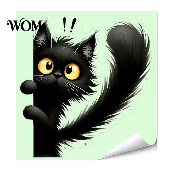 Cute Animal Switch Sticker Luminous Light Decals, Glow in The Dark Cat Sticker, Cartoon PVC Wall Art Mural for Bedroom Living Room Waterproof Decal