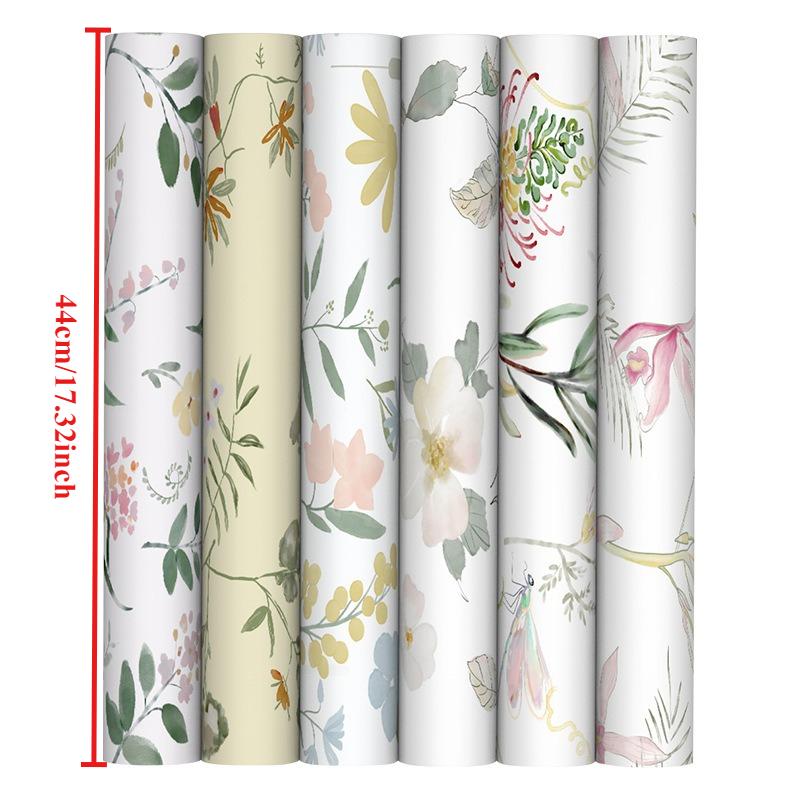 Thick Waterproof Wall Panels Floral PVC Wallpaper, Self-Adhesive Peel and Stick for Bedroom Feature Wall