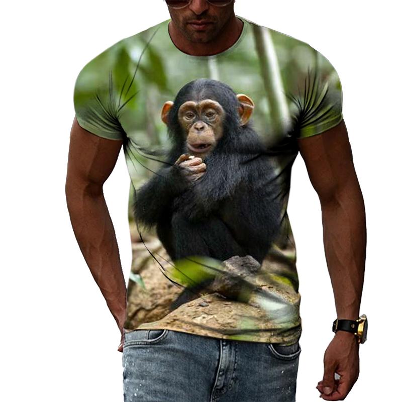 Sommar Trendiga män Funny Monkey grafiska t-shirts Mode Smak Casual Personlighet Tryckt T-shirt Hip Hop street style T-shirts Topp