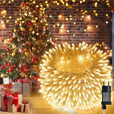 100/200/300LED Christmas String Lights Indoor/Outdoor, 8 Lighting Modes with Built-in Timing and Memory Functions, Plug-in Waterproof Fairy Light