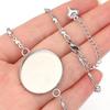 2 Stück Edelstahl Armband Basis 12-25mm Rund Cabochon Cameo Leere Schale Armband Armreif Basis Für Schmuckherstellung Zubehör