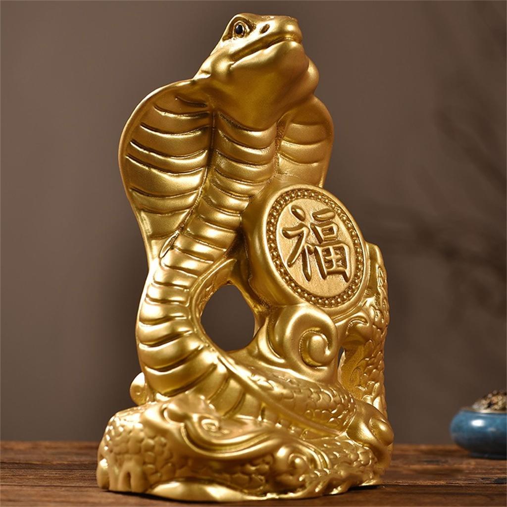New Years Gift Wooden Zodiacs Snake Figurine Landscape Ornament for Home Decorations Office Desk Accessories