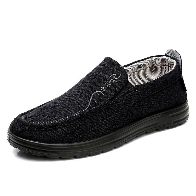 

Men s single shoes polyurethane casual Doudou shoes old Beijing cloth shoes men s one-pedal, middle-aged and elderly father shoes 38