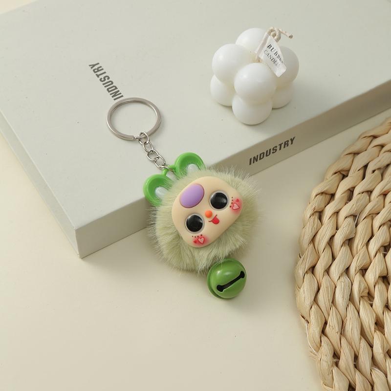 Cute Stuffed Animal Plush Keychain Creative Cartoon Doll Little Monster Key Ring Girl Funny Toy Couple Bag Pendant Decor Gift A5