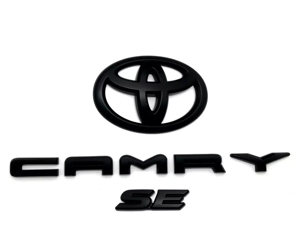 CKMY4 ABS Car Logo Black Covering Cover Badge Kit Is Suitable for Toyota 2018-2024 Camry XLE SE LE Car Accesorios PT948-03191-02