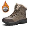 2024 New Winter Men's Snow Boots New Waterproof Leather Warm Plush Ankle Boots Non-slip High Quality Light Luxury Brand Shoes