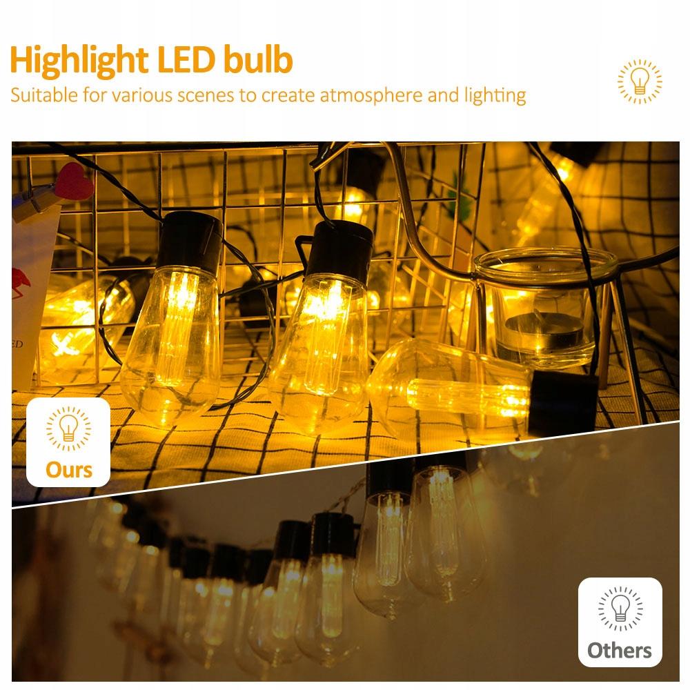 Garland Solar Garden Lights 10 Led 3M Decorative Bulbs