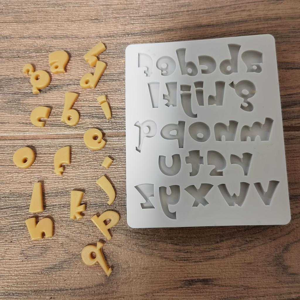 1pcSmall Write English Alphabet Number Fondant Silicone Mold Lowercase Letters Sugarcraft Cupcake Baking Mold CakeDecoratingTool