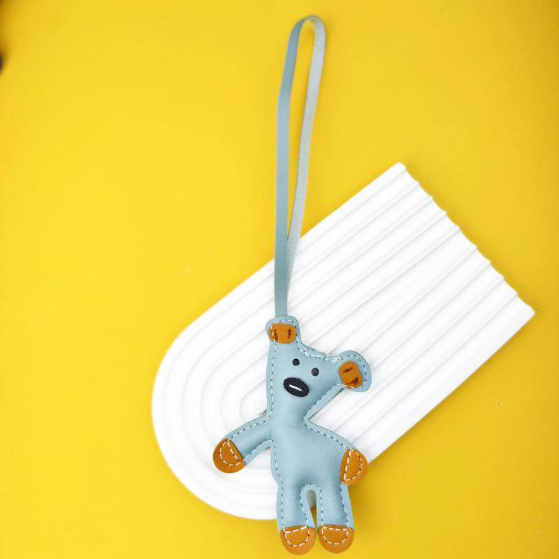 Spot Bean Bear Bag Pendant Leather Car Keychain Lanyard Bear Clothing Accessories