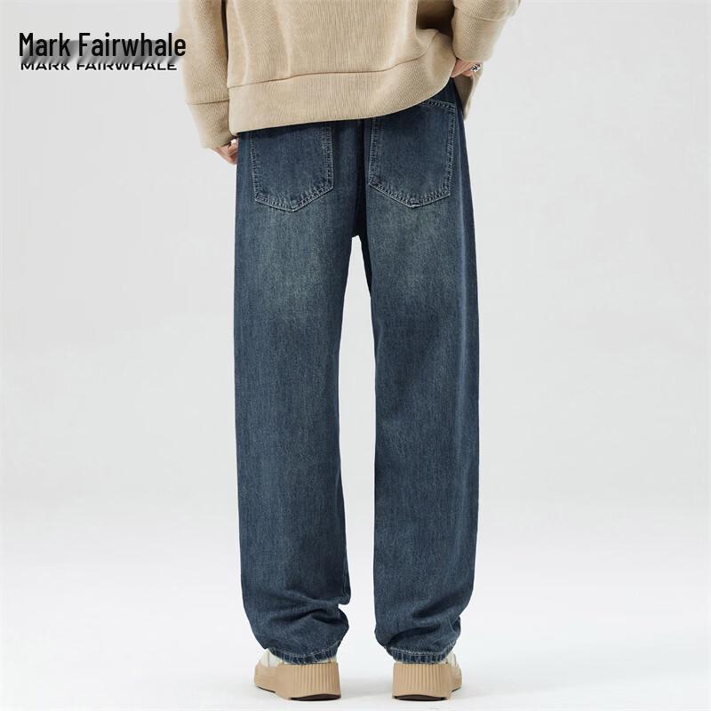 MARK FAIRWHALE Men's Loose Straight Fit Winter Jeans