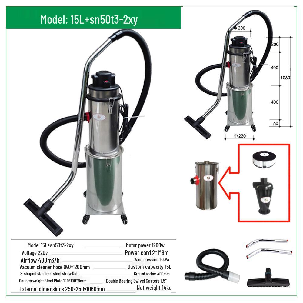 SN Brand Level 2 Cyclone Vacuum Cleaner with 50mm Stainless Steel Dust Bin, Ideal for All Dust Removal Needs
