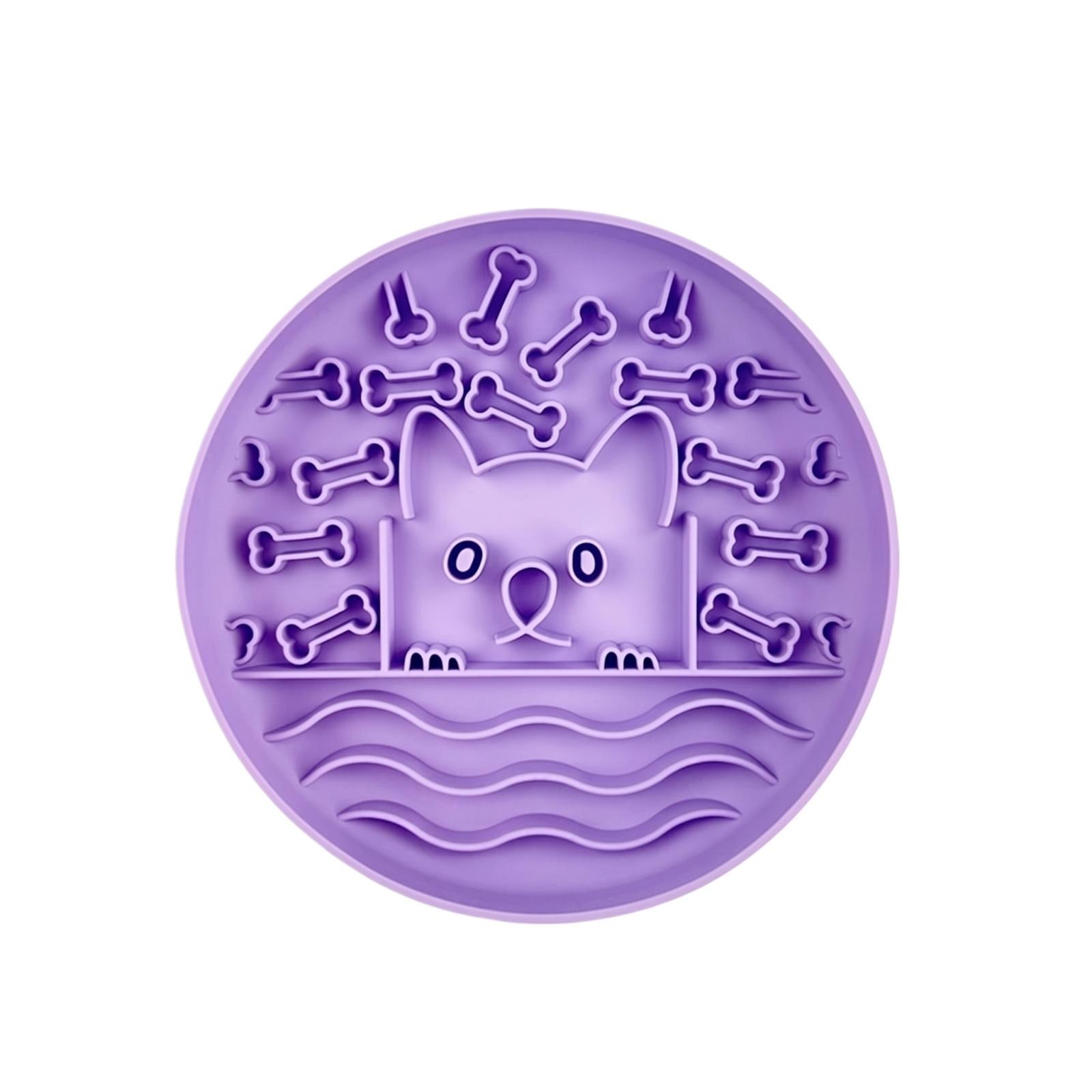 

Silicone Slow Feed Pet Bowl with Suction Base Non Slip Dog Cat Licking Food Dish Durable Flexible Material Safe for Pets One Size фиолетовый