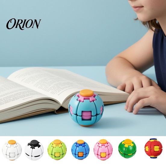 Stress Reduction Toy 3D Printed Press Spinning Ball, Anxiety Relief Fidget Spinner, Spinner Rotating Splicing Ball Desk for Kids Teens Adults