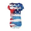 Women Tunic Tops Dressy Casual Summer Short Sleeve Shirts Loose Fit Pleated Boho Top Independence Day