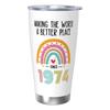 20 Oz Stainless Steel Tumbler Insulated Thermos Double-sided Print Travel Coffee Mug with Lid for Home Office Or Car