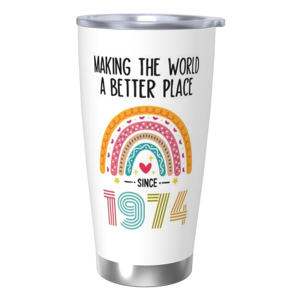 20 Oz Stainless Steel Tumbler Insulated Thermos Double-sided Print Travel Coffee Mug with Lid for Home Office Or Car
